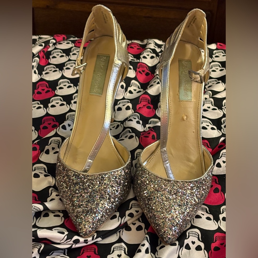 Silver Glitter Women's Shoes